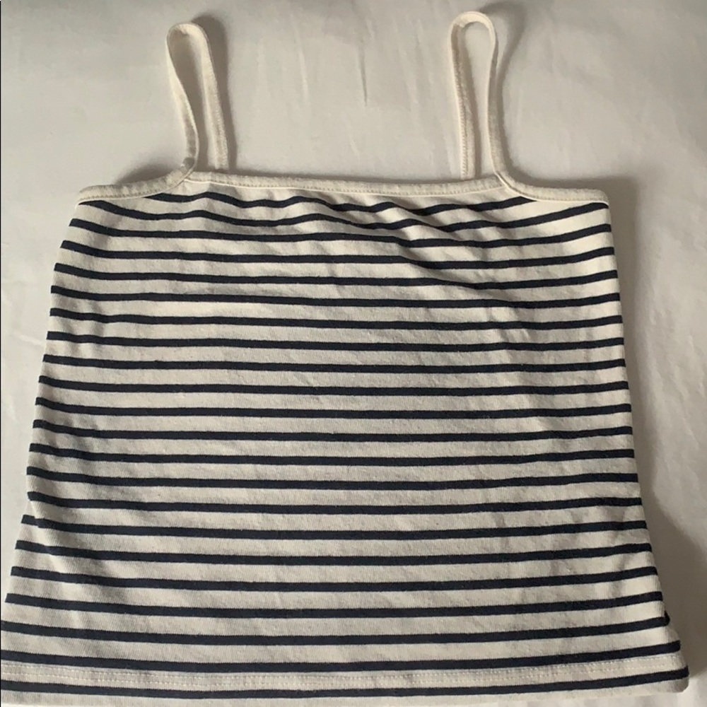 RARE BRANDY MELVILLE NAVY AND WHITE STRIPED TANK